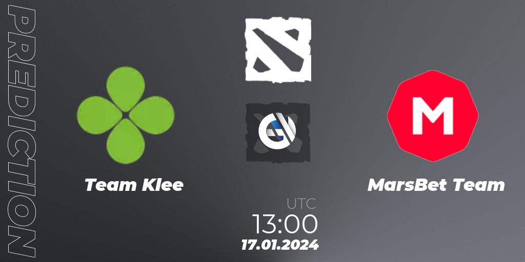 Pronósticos Team Klee - MarsBet Team. 01.02.2024 at 13:01. European Pro League Season 16 - Dota 2
