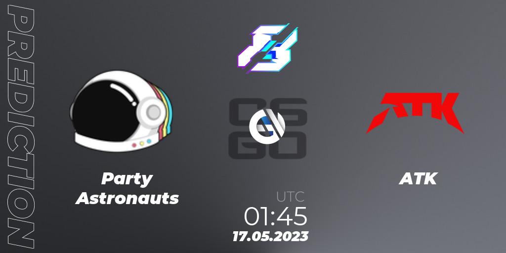 Pronósticos Party Astronauts - ATK. 17.05.2023 at 01:45. Gamers8 2023 North America Open Qualifier - Counter-Strike (CS2)