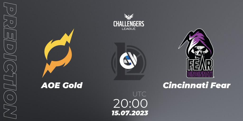 Pronósticos AOE Gold - Cincinnati Fear. 25.06.2023 at 00:00. North American Challengers League 2023 Summer - Group Stage - LoL
