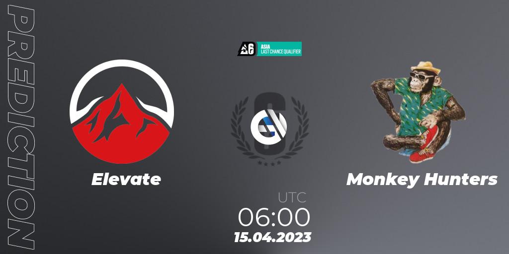 Pronósticos Elevate - Monkey Hunters. 15.04.23. Asia League 2023 - Stage 1 - Last Chance Qualifiers - Rainbow Six