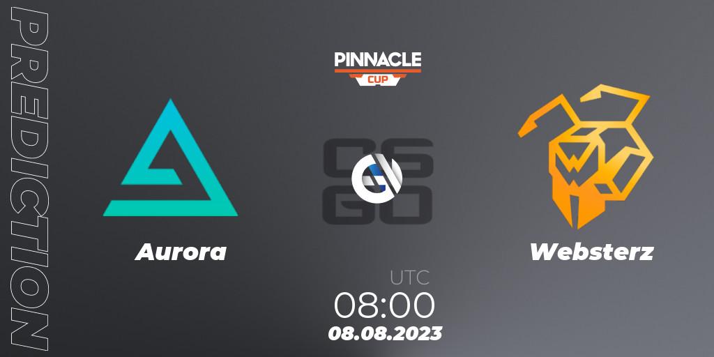 Pronósticos Aurora - Websterz. 08.08.2023 at 08:00. Pinnacle Cup V - Counter-Strike (CS2)