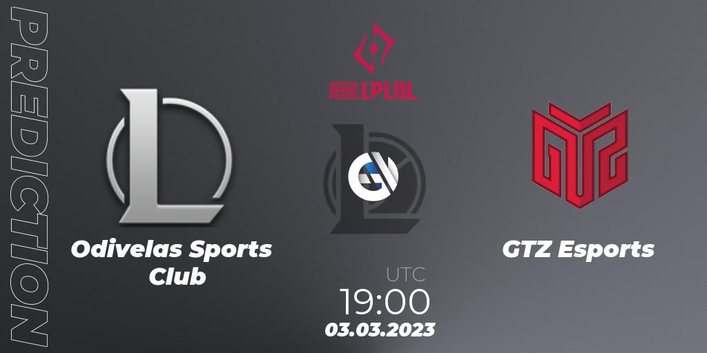 Pronósticos Odivelas Sports Club - GTZ Esports. 03.03.23. LPLOL Split 1 2023 - Group Stage - LoL