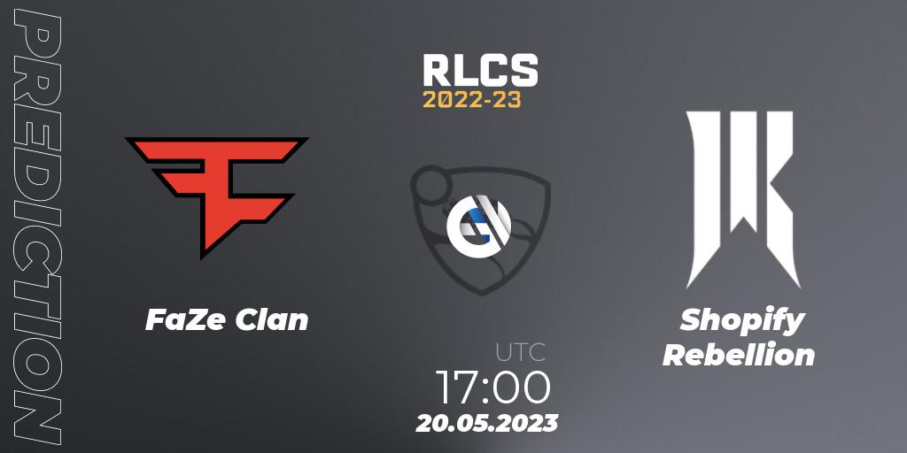 Pronósticos FaZe Clan - Shopify Rebellion. 20.05.2023 at 17:00. RLCS 2022-23 - Spring: North America Regional 2 - Spring Cup - Rocket League