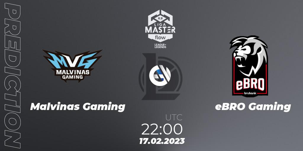 Pronósticos Malvinas Gaming - eBRO Gaming. 17.02.23. Liga Master Opening 2023 - Group Stage - LoL