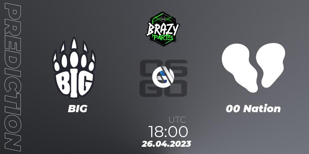 Pronósticos BIG - 00 Nation. 26.04.2023 at 18:30. Brazy Party 2023 - Counter-Strike (CS2)