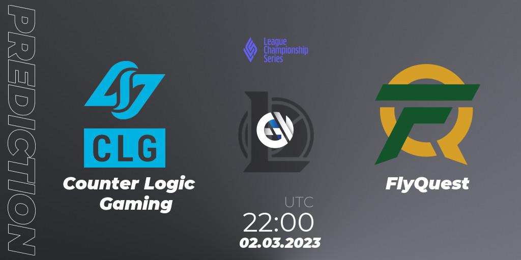 Pronósticos Counter Logic Gaming - FlyQuest. 17.02.23. LCS Spring 2023 - Group Stage - LoL