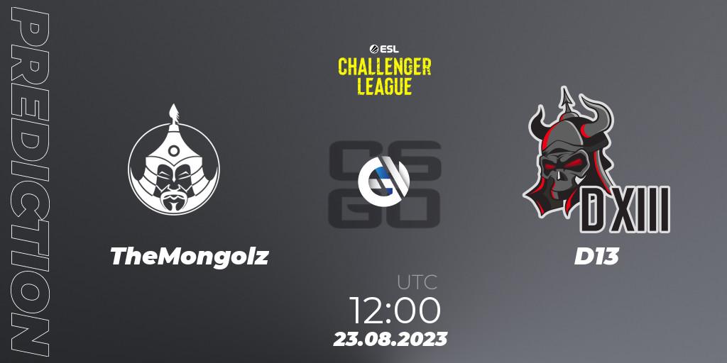 Pronósticos TheMongolz - D13. 23.08.23. ESL Challenger League Season 46: Asia-Pacific - CS2 (CS:GO)