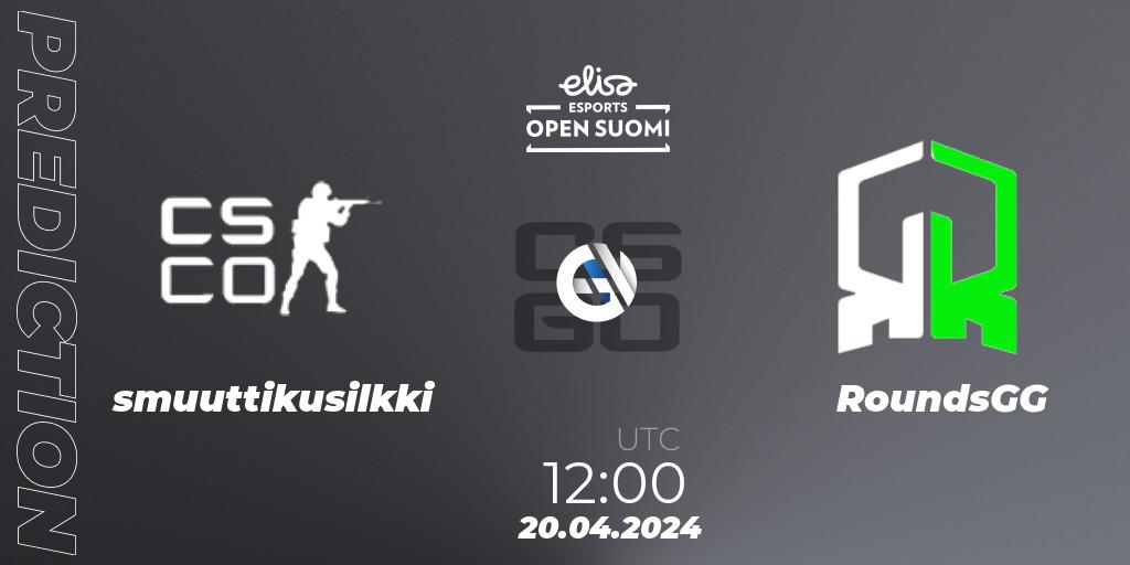Pronósticos smuuttikusilkki - RoundsGG. 20.04.24. Elisa Open Suomi Season 6 - CS2 (CS:GO)