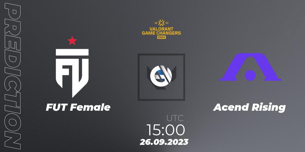 Pronósticos FUT Female - Acend Rising. 26.09.2023 at 15:00. VCT 2023: Game Changers EMEA Stage 3 - Group Stage - VALORANT