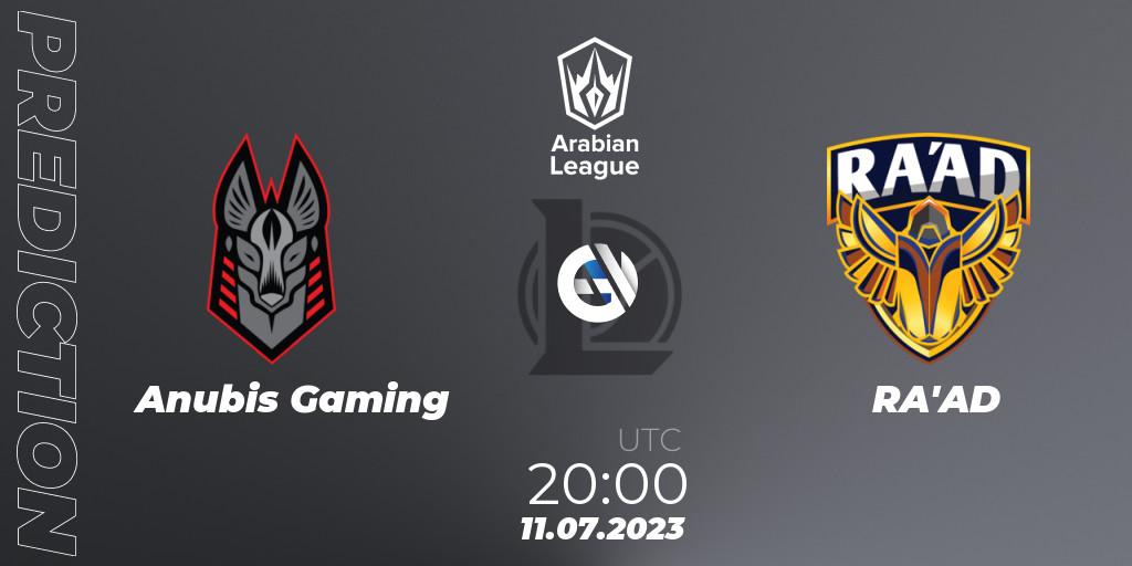 Pronósticos Anubis Gaming - RA'AD. 11.07.2023 at 20:00. Arabian League Summer 2023 - Group Stage - LoL