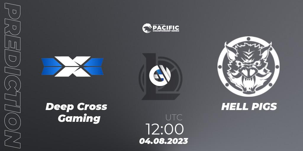 Pronósticos Deep Cross Gaming - HELL PIGS. 05.08.2023 at 12:20. PACIFIC Championship series Group Stage - LoL