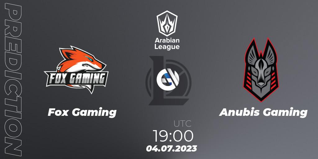 Pronósticos Fox Gaming - Anubis Gaming. 04.07.2023 at 19:00. Arabian League Summer 2023 - Group Stage - LoL