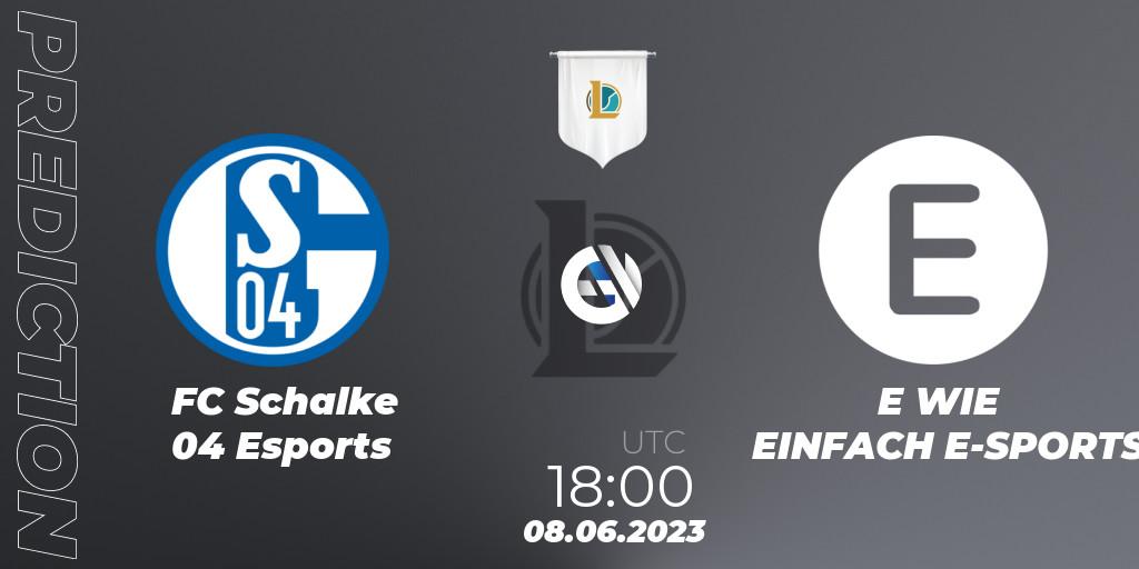 Pronósticos FC Schalke 04 Esports - E WIE EINFACH E-SPORTS. 08.06.23. Prime League Summer 2023 - Group Stage - LoL