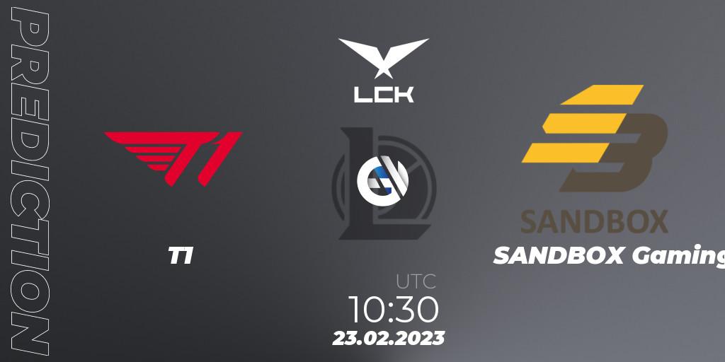 Pronósticos T1 - SANDBOX Gaming. 23.02.23. LCK Spring 2023 - Group Stage - LoL