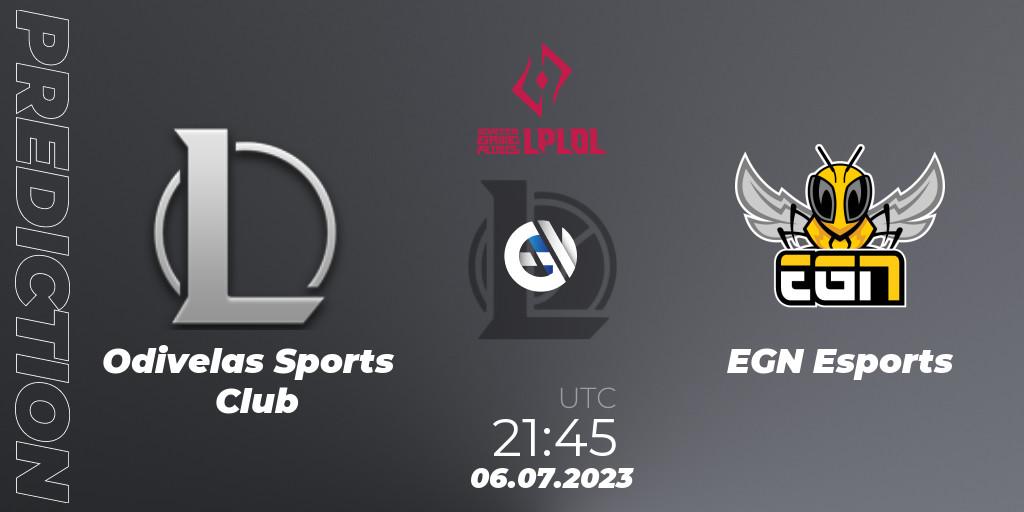 Pronósticos Odivelas Sports Club - EGN Esports. 06.07.2023 at 21:45. LPLOL Split 2 2023 - Group Stage - LoL