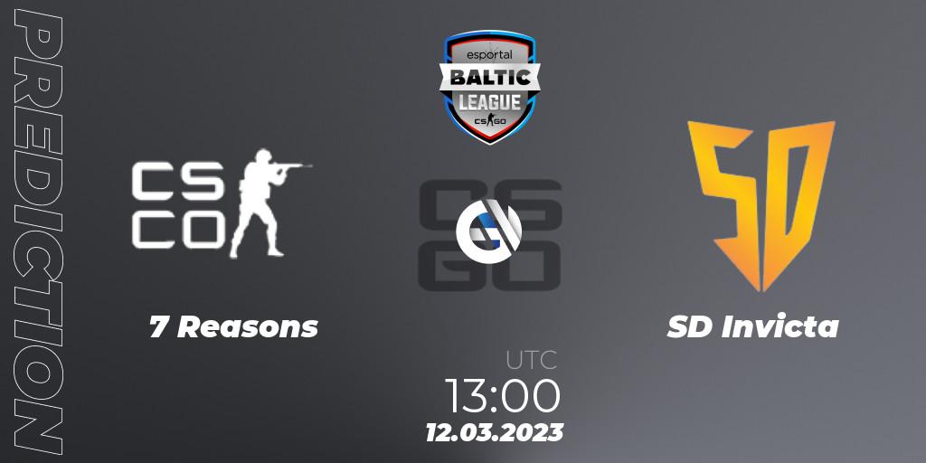 Pronósticos 7 Reasons e-sports - SD Invicta. 12.03.2023 at 13:05. Esportal Baltic League Season 2 - Counter-Strike (CS2)