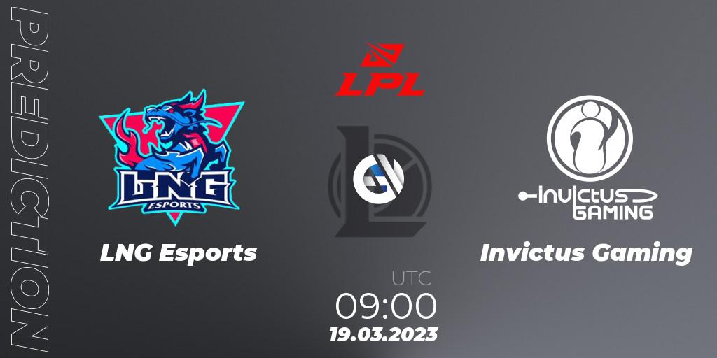 Pronósticos LNG Esports - Invictus Gaming. 19.03.23. LPL Spring 2023 - Group Stage - LoL