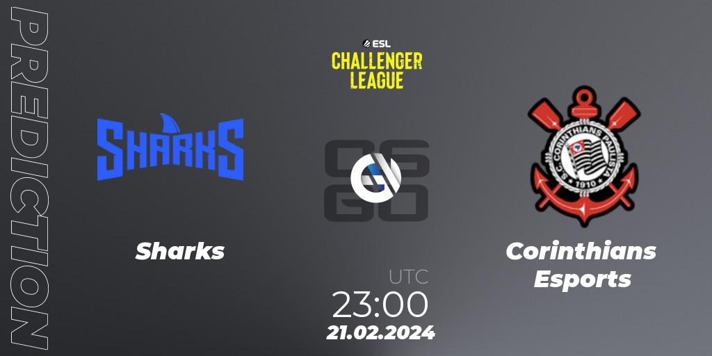 Pronósticos Sharks - Corinthians Esports. 22.02.2024 at 00:00. ESL Challenger League Season 47: South America - Counter-Strike (CS2)