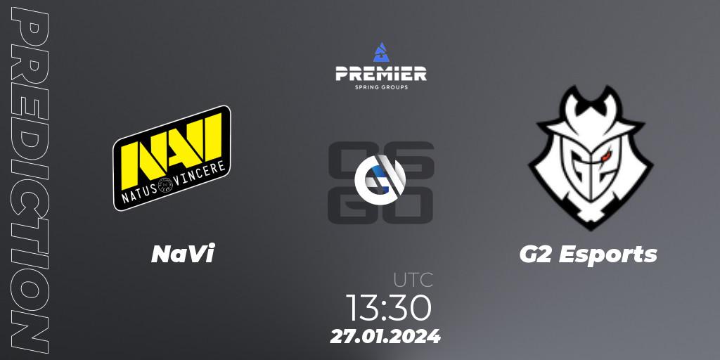 Pronósticos NaVi - G2 Esports. 27.01.24. BLAST Premier: Spring Groups 2024 - CS2 (CS:GO)