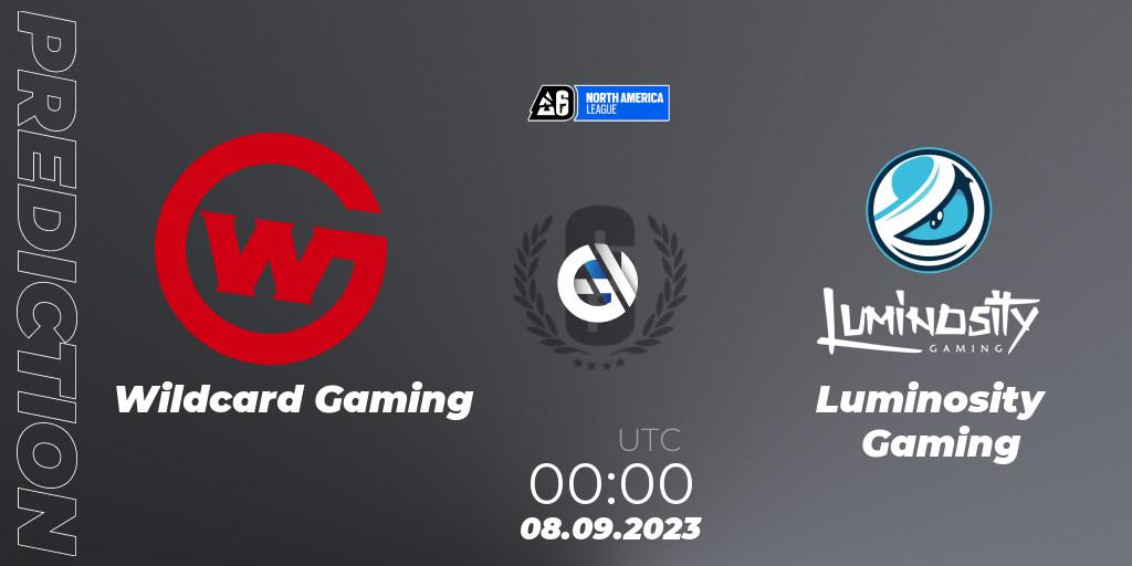 Pronósticos Wildcard Gaming - Luminosity Gaming. 08.09.23. North America League 2023 - Stage 2 - Rainbow Six