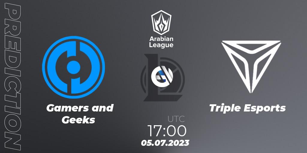 Pronósticos Gamers and Geeks - Triple Esports. 05.07.23. Arabian League Summer 2023 - Group Stage - LoL