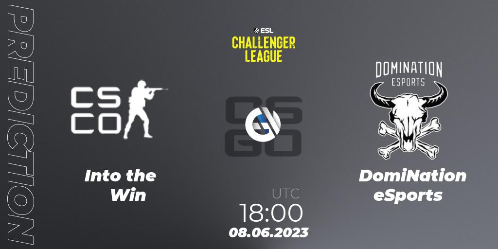 Pronósticos Into the Win - DomiNation eSports. 08.06.2023 at 18:00. ESL Challenger League Season 45 Europe Relegation - Counter-Strike (CS2)