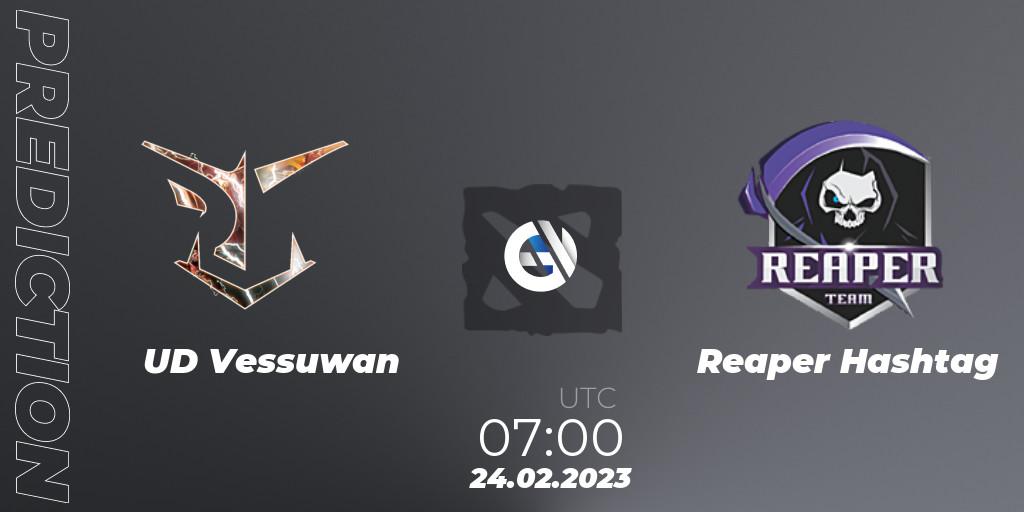 Pronósticos UD Vessuwan - Reaper Hashtag. 26.02.2023 at 10:00. GGWP Dragon Series 1 - Dota 2