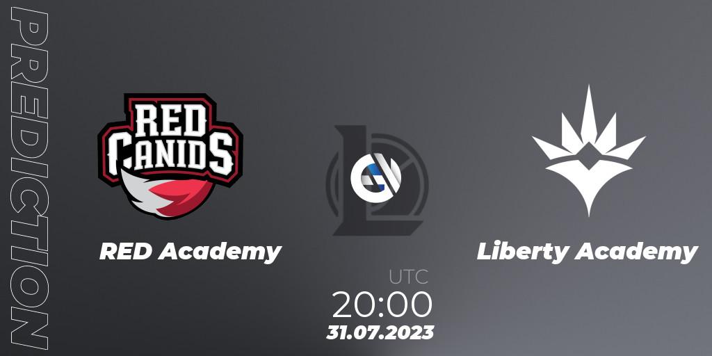 Pronósticos RED Academy - Liberty Academy. 31.07.23. CBLOL Academy Split 2 2023 - Group Stage - LoL