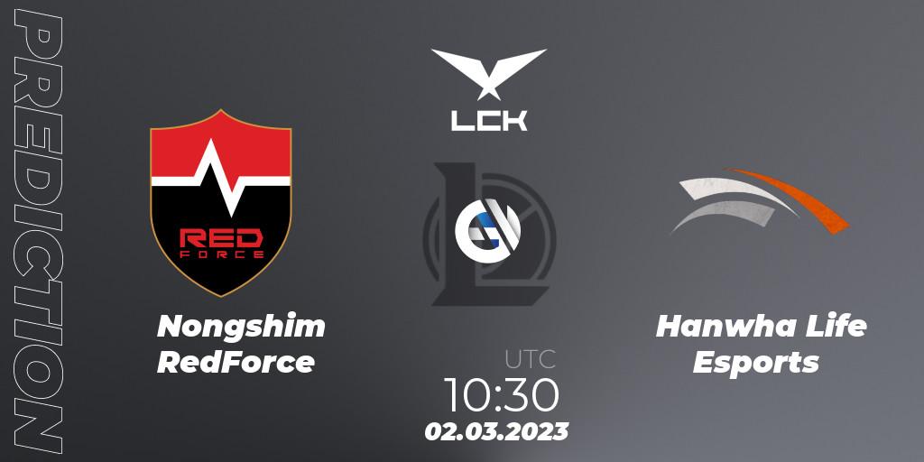 Pronósticos Nongshim RedForce - Hanwha Life Esports. 02.03.23. LCK Spring 2023 - Group Stage - LoL