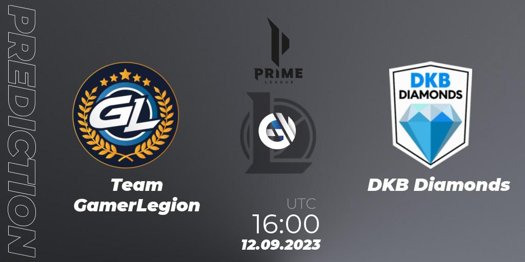 Pronósticos Team GamerLegion - DKB Diamonds. 12.09.23. Prime League 2024 - Promotion Tournament - LoL