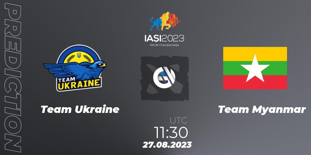 Pronósticos Team Ukraine - Team Myanmar. 27.08.23. IESF World Championship 2023 - Dota 2
