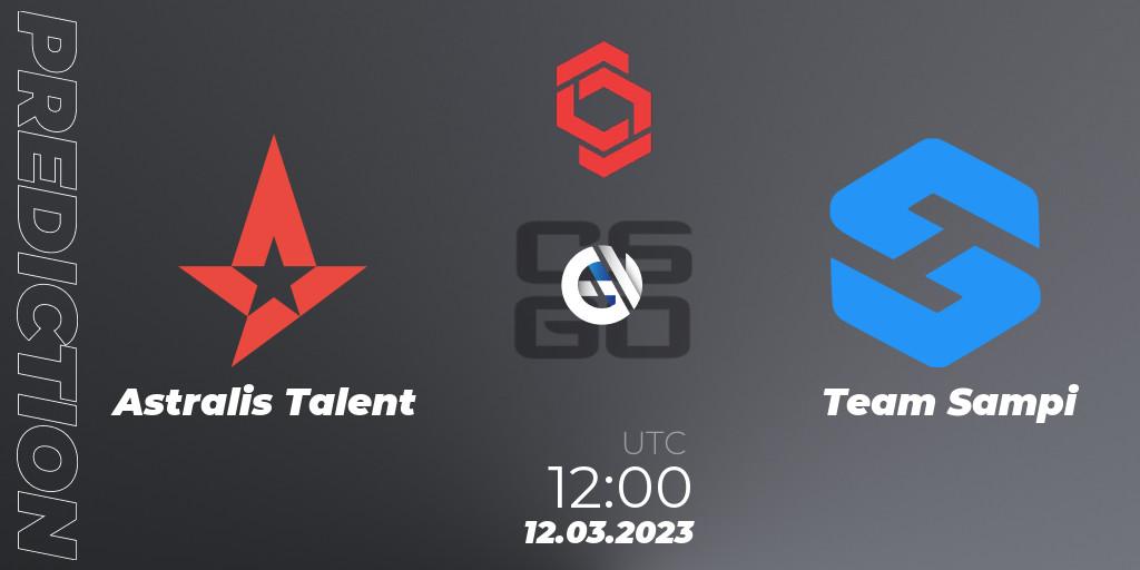 Pronósticos Astralis Talent - Team Sampi. 12.03.2023 at 12:00. CCT Central Europe Series 5 Closed Qualifier - Counter-Strike (CS2)