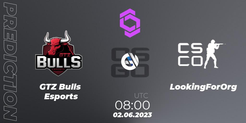 Pronósticos GTZ Bulls Esports - LookingForOrg. 02.06.2023 at 08:00. CCT West Europe Series 4 - Counter-Strike (CS2)