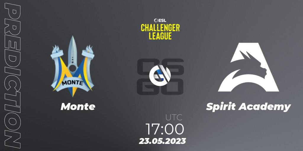 Pronósticos Monte - Spirit Academy. 24.05.2023 at 12:00. ESL Challenger League Season 45: Europe - Counter-Strike (CS2)