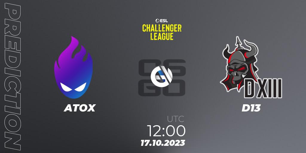 Pronósticos ATOX - D13. 17.10.23. ESL Challenger League Season 46: Asia-Pacific - CS2 (CS:GO)