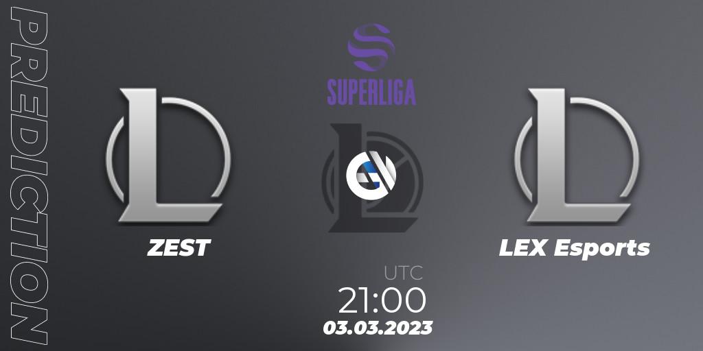 Pronósticos ZEST - LEX Esports. 03.03.2023 at 21:00. LVP Superliga 2nd Division Spring 2023 - Group Stage - LoL