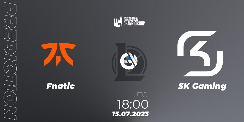 Pronósticos Fnatic - SK Gaming. 15.07.23. LEC Summer 2023 - Group Stage - LoL