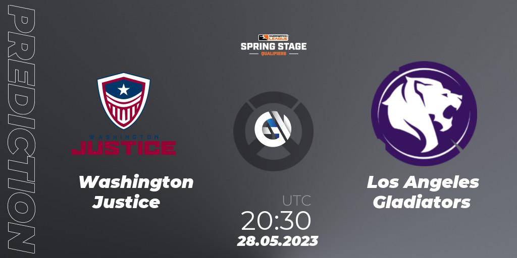Pronósticos Washington Justice - Los Angeles Gladiators. 28.05.2023 at 20:30. OWL Stage Qualifiers Spring 2023 West - Overwatch