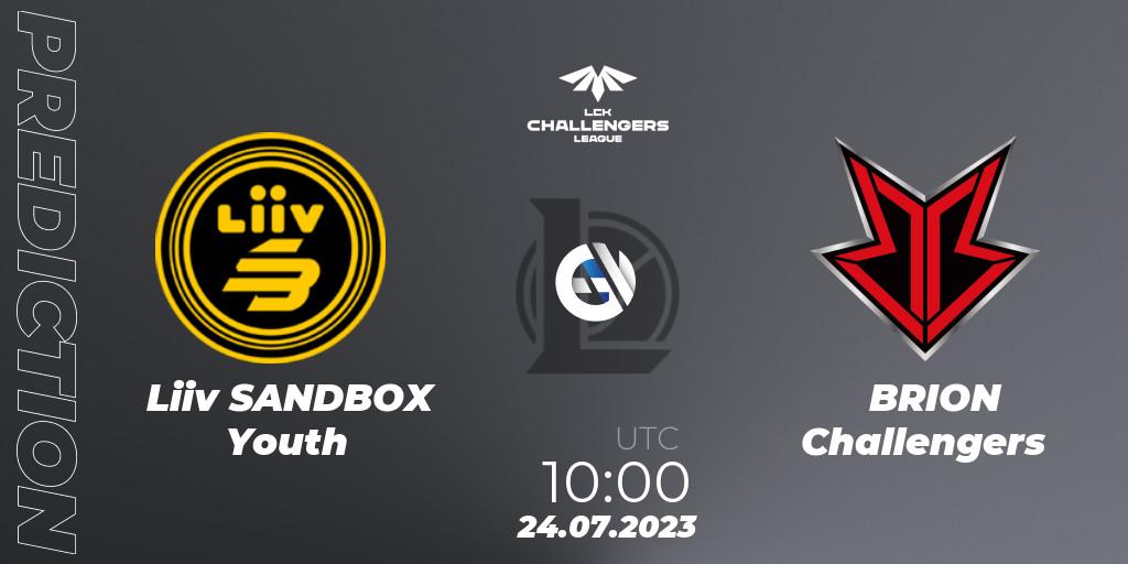 Pronósticos Liiv SANDBOX Youth - BRION Challengers. 24.07.23. LCK Challengers League 2023 Summer - Group Stage - LoL