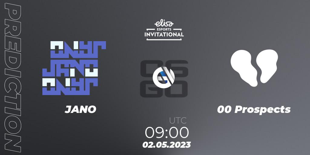 Pronósticos JANO - 00 Prospects. 02.05.2023 at 09:00. Elisa Invitational Spring 2023 - Counter-Strike (CS2)