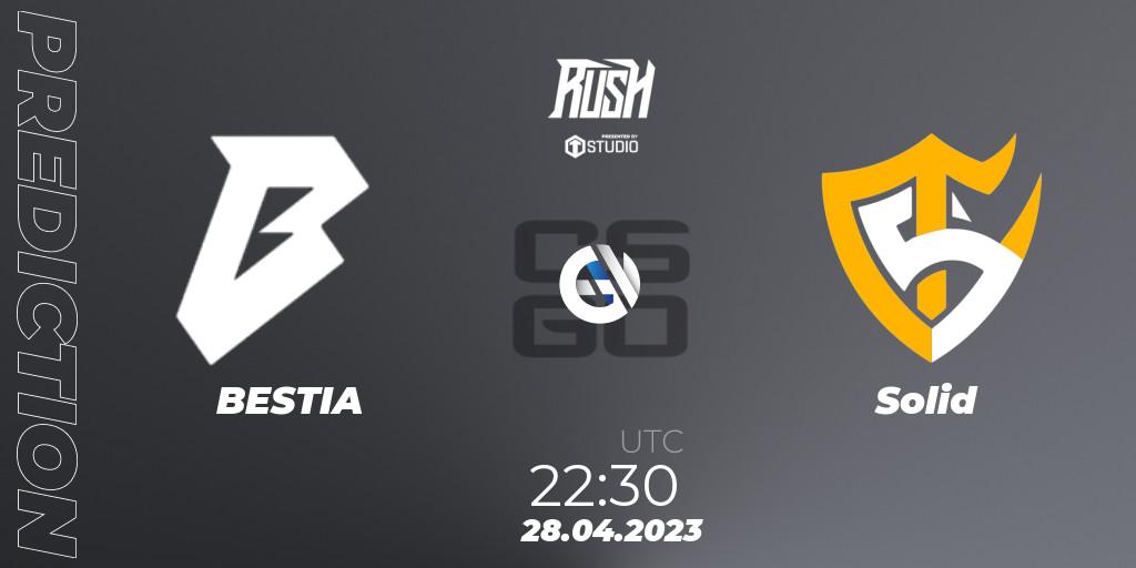 Pronósticos BESTIA - Solid. 28.04.2023 at 22:45. TG Rush Autumn 2023 - Counter-Strike (CS2)