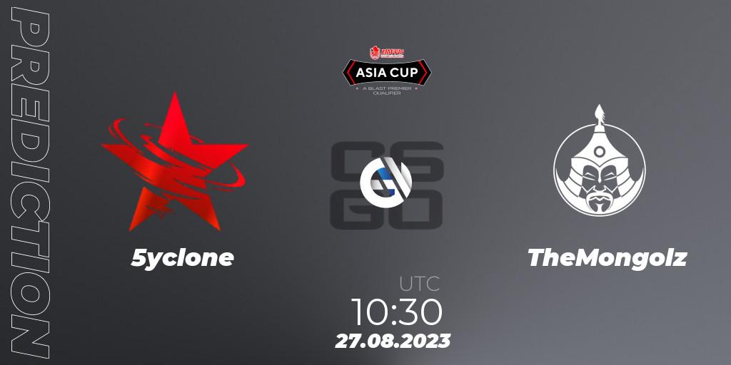 Pronósticos 5yclone - TheMongolz. 27.08.2023 at 10:30. 5E Arena Asia Cup Fall 2023 - Counter-Strike (CS2)