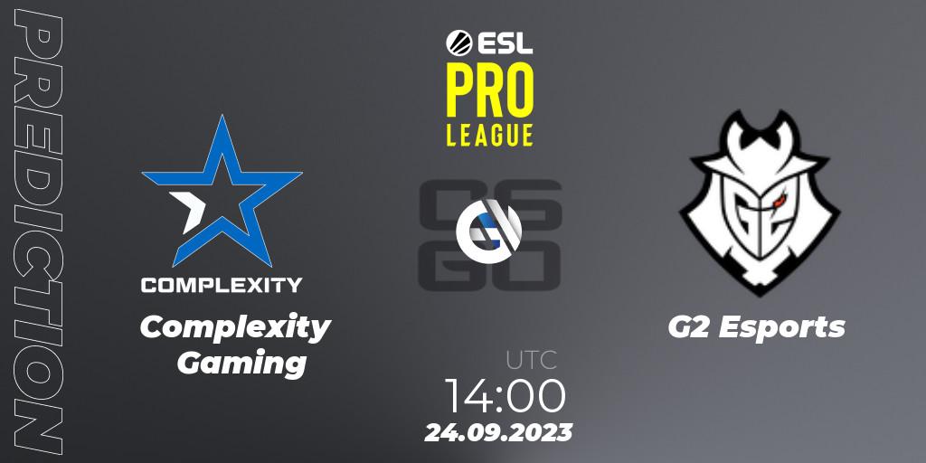 Pronósticos Complexity Gaming - G2 Esports. 24.09.2023 at 14:00. ESL Pro League Season 18 - Counter-Strike (CS2)