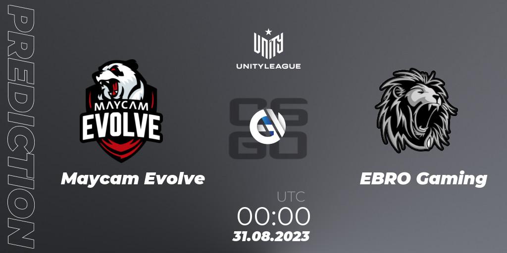 Pronósticos Maycam Evolve - EBRO Gaming. 31.08.2023 at 00:00. LVP Unity League Argentina 2023 - Counter-Strike (CS2)