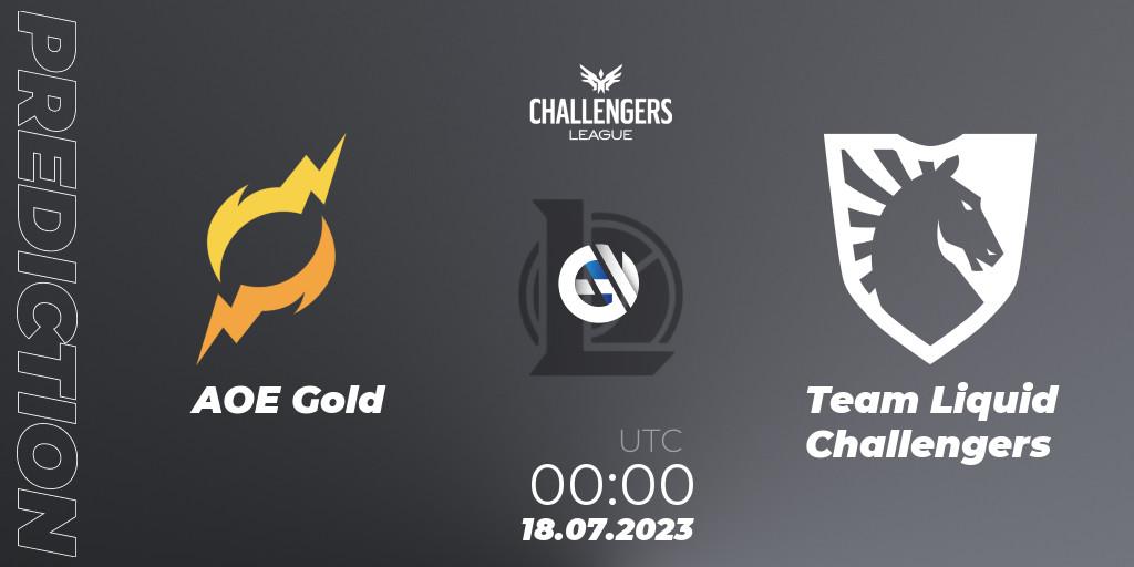 Pronósticos AOE Gold - Team Liquid Challengers. 18.07.2023 at 00:00. North American Challengers League 2023 Summer - Group Stage - LoL