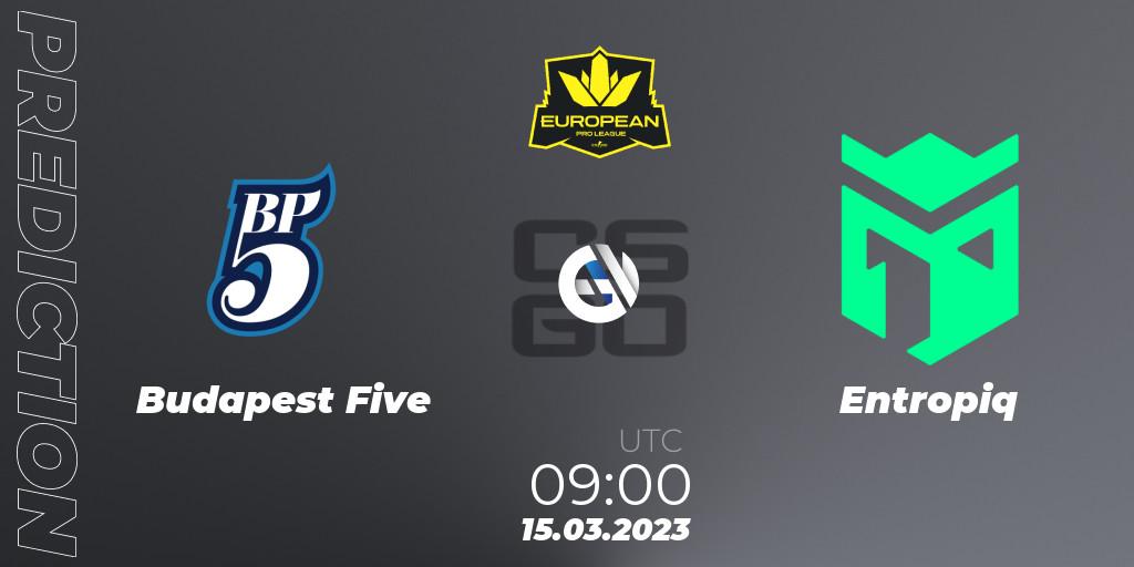 Pronósticos Budapest Five - Entropiq. 18.03.23. European Pro League Season 7: Division 2 - CS2 (CS:GO)