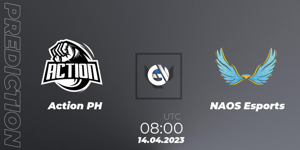 Pronósticos Action PH - NAOS Esports. 14.04.2023 at 08:00. VALORANT Challengers 2023: Philippines Split 2 - Group stage - VALORANT