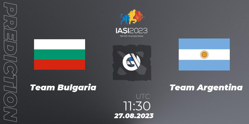 Pronósticos Team Bulgaria - Team Argentina. 27.08.23. IESF World Championship 2023 - Dota 2
