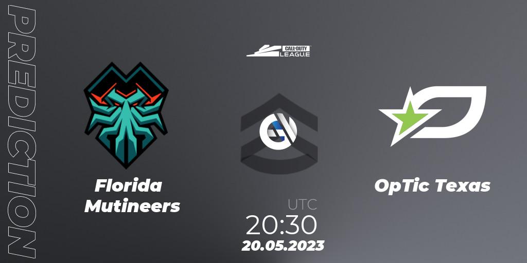 Pronósticos Florida Mutineers - OpTic Texas. 20.05.2023 at 20:30. Call of Duty League 2023: Stage 5 Major Qualifiers - Call of Duty
