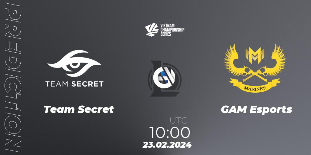 Pronósticos Team Secret - GAM Esports. 23.02.24. VCS Dawn 2024 - Group Stage - LoL